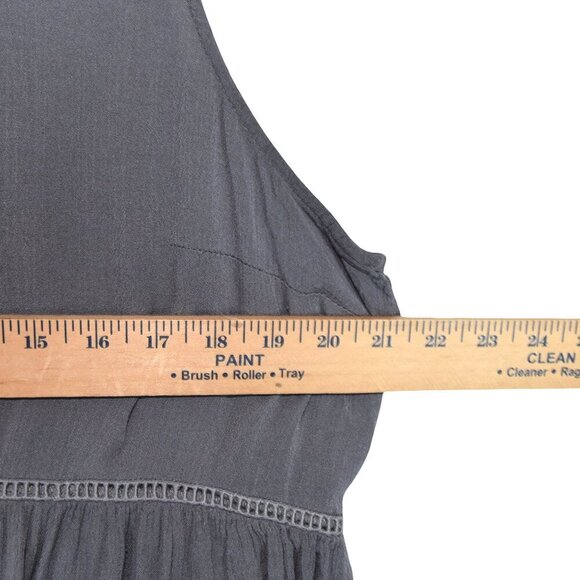 Torrid Gray Sleeveless Blouse Size 0 Button Front Flowy Boho Soft Feminine - Picture 6 of 8